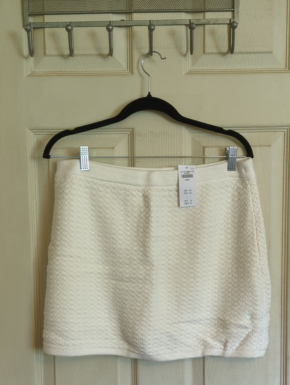 NWT Abercrombie Fitch Large Cream Mini Sweater Skort